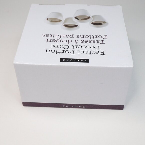 BNIB Epicure Set of 4 Perfect Portions Dessert Cups Gloss White 3 1/4 x 3" - Picture 5 of 6